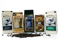 Roasted coffee in beans, set of 5